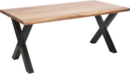 Feel Furniture - 180x90 Eettafel - Massief Glad Boomstamblad Eiken - 5 cm dik - U Frame