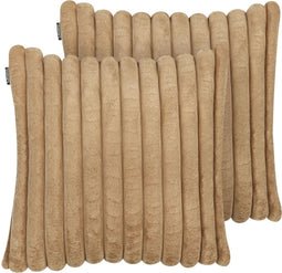 RAKYA - Sierkussen set van 2 - Lichtbruin - Polyester