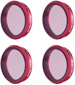 PGYTECH DJI Osmo Action - ND Pro Filters Set ND8 ND16 ND32 ND64 - Aluminium Glas - Roze