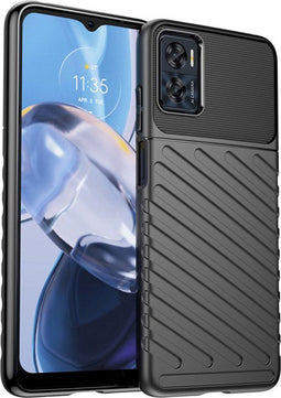 iMoshion Hoesje Geschikt voor Motorola Moto E22 Hoesje Siliconen - iMoshion Thunder Backcover - Zwart