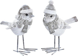 Kerstversiering DKD Home Decor Hars Fågel (10,5 x 5,5 x 10,5 cm) (2 Stuks)