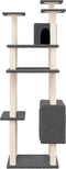 vidaXL - Kattenmeubel - met - sisal - krabpalen - 162 - cm - donkergrijs