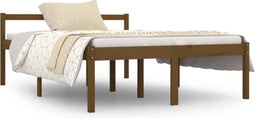 vidaXL - Seniorenbed - massief - grenenhout - honingbruin - 140x190 - cm