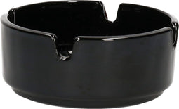 Asbak 9 cm zwart keramiek - Binnen en buiten te gebruiken