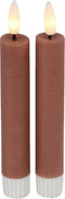 Countryfield Led dinerkaarsen - 2x st - H15cm - afstandsbediening - roze (2 stuks)