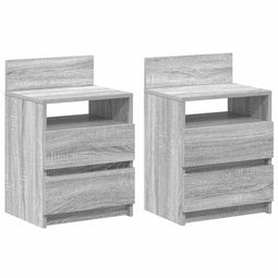vidaXL - Nachtkastjes - 2 - st - met - 2 - lades - 40x33x60 - cm - grijs - sonoma - eiken