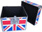 Union Flag LP Koffer - Aluminium DJ Case voor 70-100 Platen - Afsluitbaar - Blauw Rood