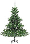 vidaXL - Kunstkerstboom - Nordmann - met - LED's - en - kerstballen - 210 - cm - groen