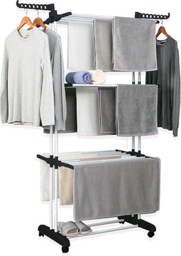 Alora Droogtoren - kleding droogrek - inklapbaar - inclusief wielen - droogtoren met wieltjes - 20m drooglengte - wit