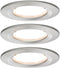 Paulmann Nova Plus - LED-inbouwlamp - 3x6W dimbaar 2700K IP44 rond 78 mm Staal geborsteld (set van 3)