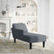 vidaXL - Chaise - longue - met - kussen&rechterarmleuning - fluweel - donkergrijs