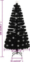 vidaXL - Kerstboom - met - LED-sneeuwvlokken - 150 - cm - glasvezel - zwart