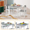 Woltu Kinder Tafel en Stoelen Set met Omkeerbaar Speelblad - Wit en Grijs