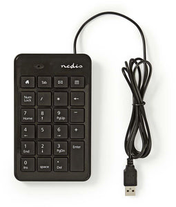 Nedis KBNM100BK - Numeriek Toetsenbord - USB 1,5m - Zwart
