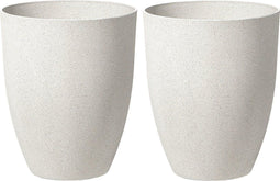 CROTON - Bloempot set van 2 - Gebroken wit - 43 cm - Stenenmix