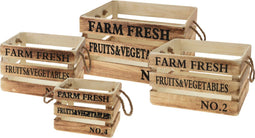 Kisten set van 4 Paulownia Hout