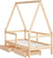 vidaXL - Kinderbedframe - met - lades - 70x140 - cm - massief - grenenhout