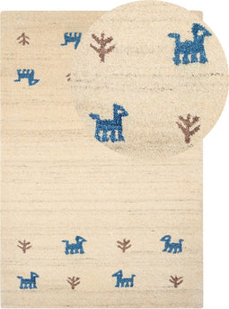 YALI - Modern vloerkleed - Lichtbeige - 140 x 200 cm - Wol