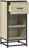 vidaXL - Dressoir - 35,5x35x76 - cm - bewerkt - hout - en - metaal - sonoma - eikenkleur