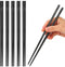 HI NATURE™ Luxe Chopsticks Set - Koreaanse Eetstokjes - Herbruikbaar en Vaatwasserbestendig - Antislip - Zwart (5 paar)