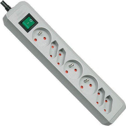 Brennenstuhl Eco-Line stekkerdoos met schakelaar 3x pen-aarde, 4x Euro-stopcontact, 1.5m grijs