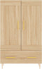 vidaXL - Hoge - kast - 69,5x31x115 - cm - bewerkt - hout - sonoma - eikenkleurig