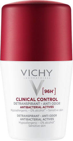 Vichy Clinical Control 96U - Deodorant Roller 50ml - Tegen overmatige transpiratie - Voor gevoelige huid