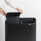Brabantia Bo Touch Bin Hi Prullenbak - 2 x 30 liter - Afvalscheiding - Matt Black (2 stuks)