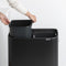 Brabantia Bo Touch Bin Hi - Prullenbak - 2 x 30 liter - Afvalscheiding - Matt Black (2 stuks)