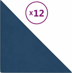 vidaXL - Wandpanelen - 12 - st - 0,54 - m² - 30x30 - cm - fluweel - blauw