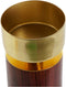 Kaarshouder Home Esprit Bruin Gouden Aluminium Acacia 8 X 8 X 18 Cm