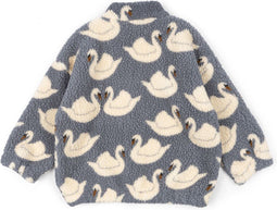 Konges Sløjd Jody Teddy Jacket/Jas met fleece - Swan - Maat 9 mnd