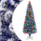 vidaXL - Kunstkerstboom - met - verlichting - 240 - cm - glasvezel - wit - en - blauw