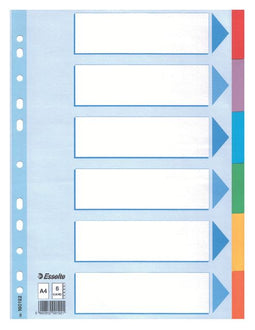 Esselte - Tabbladen A4 11R karton 6-delig met voorblad