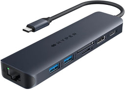 Targus HD4003GL - USB Hub - 1x Ethernet 1Gbps 1x HDMI 2x USB 3.2 Gen1 1x USB 3.2 Gen1 type-C 2x USB 3.2 Gen2 10Gb/s - Blauw