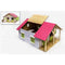 Kids Globe SET Houten paardenstal 2 boxen (roze/1:24) + 4 paarden