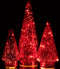 J-Line decoratie Kerstboom - glas - rood - large - LED lichtjes