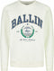 Ballin Amsterdam Junior - Slim fit Crewneck Sweater - College-stijl - Off White - Maat 16