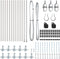 vidaXL - Fence - Posts - met - Basisplaten - 13 - stuks - Ø32mm - 70cm - Gegalvaniseerd - Staal