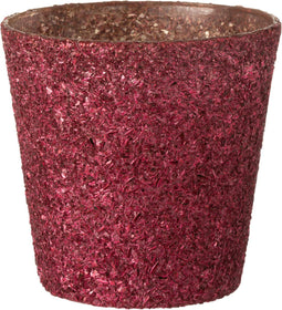 J-Line windlicht Glitter - glas - fuchsia - large