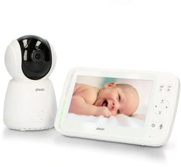 Alecto DVM-275 - Babyfoon met camera - 5" kleurenscherm en pan-tilt camera - Wit