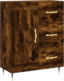 vidaXL - Dressoir - 69,5x34x90 - cm - bewerkt - hout - gerookt - eikenkleurig