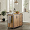 SoBuy Keukenkast op wielen - Dressoir - 2 Deuren + 3 Lades - Max. 75 kg - 113 x 69 x 106 cm