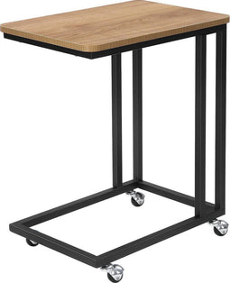 O'DADDY® Bijzettafel - 50 x 35 x 55 cm - mangohout - wielen en verstelbare poten