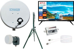 Schwaiger Satellietsysteem - Smart TV 24'' - HDTV compatibel - Inclusief SAT Finder en statief