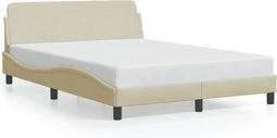 vidaXL - Bedframe - zonder - matras - 120x200 - cm - stof - crèmekleurig