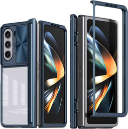 iMoshion Hoesje Geschikt voor Samsung Galaxy Z Fold 5 Hoesje - iMoshion Camslider Backcover - Donkerblauw