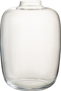 J-Line vaas Cleo - glas - transparant - small - Ø 25 cm