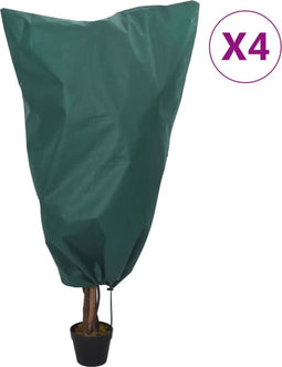 vidaXL - Plantenhoezen - met - trekkoord - 4 - st - 70 - g/m² - 0,8x1,2 - m