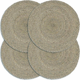 vidaXL - Placemats - 4 - st - rond - 38 - cm - jute - effen - grijs